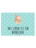 Mr. & Mrs. Panda Blechschild Eule Federschmuck mit Spruch in Türkis Pastell