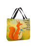 Mr. & Mrs. Panda Tote Bag Eichhörnchen Blume Design mit Spruch in Weiß