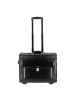 Dermata 2 Rollen Pilotentrolley Leder 39 cm Laptopfach in schwarz