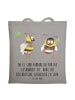 Mr. & Mrs. Panda Laptoptasche Hummeln Kleeblatt mit Spruch in Light Grey