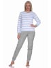 NORMANN Frottee Schlafanzug langarm Bündchen Streifen - 76928 in hellblau