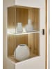 Furn.Design Vitrine weiß matt, Eiche Wotan 80 x 125 cm, Highboard inklusive Frontbeleuchtung