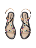 usha FESTIVAL Damen Sandalen Mit Perlenstickerei in Schwarz
