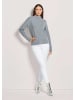 MADELEINE Kaschmir-Pullover mit Pointelle-Muster in steingrau / melange