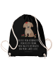 Mr. & Mrs. Panda Turnbeutel Hund Dame mit Spruch in Schwarz