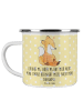 Mr. & Mrs. Panda Camping Emaille Tasse Fuchs Multiple Sklerose m... in Gelb Pastell