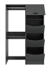ebuy24 Waschmaschinenschrank Free (2-teilig) Anthrazit 126 x 68 cm