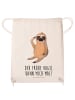 Mr. & Mrs. Panda Stoffrucksack Faultier Vogel mit Spruch in Creme