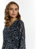 faina Damen Kleid Mit Zebra-Print in Grau Schwarz