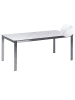 Beliani Esstisch COSOLETO in Weiß/Silber - (W) 90 x (H) 75 x (L) 180 cm