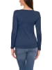 Alkato Alkato Damen Langarm Shirt mit O-Ausschnitt in denim
