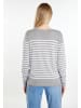 DreiMaster Damen Strickpullover in Grau Weiss
