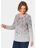 GOLDNER Shirt Schönes Druckshirt mit aufwendigem Ausschnitt in hellflieder / gemustert