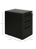 Vinsetto Rollcontainer-B39 x T48 x H59 cm-Schwarz