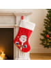 Atmosphera Créateur d'intérieur Weihnachtsstrumpf für Geschenke, Weihnachtsmann in Rot, 26 x 2 x 42 cm