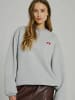 Norr Pullover Daphine in Light grey w. red print