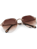 styleBREAKER Piloten Sonnenbrille in Gold / Braun Verlauf