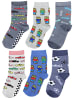 TupTam Kinder Socken Mädchen Jungen Bunt Gemustert 6er Pack in blau/rot