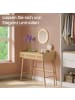 SONGMICS HOME Schminktisch Ellan in Eichenbeige - (B)90 x (H)82 x (T)43 cm