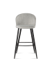 KADIMA DESIGN 2er Set Barhocker Samt Hocker mit Lehne, Küchenhocker in Grau