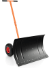 COSTWAY Schneeschaufel auf Rädern Schneeschild 74 cm in Schwarz