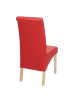 MCW 2er-Set Esszimmerstuhl Cesena, Kunstleder matt, rot, helle Füße
