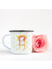 Mr. & Mrs. Panda XL Emaille Tasse Einhorn Prinzessin ohne Spruch in Weiß