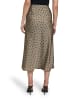 Vera Mont Satinrock mit Print in Khaki/Schwarz
