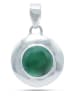 mantraroma 925er Silber - Ketten (L) 19 x (B) 30 mm mit grüner Onyx