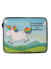Mr. & Mrs. Panda Laptop Tasche Einhorn Happy Design mit Spruch in Weiß