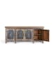 Giner y Colomer Zweifarbiges Sideboard aus geschnitztem Teakholz in Blue