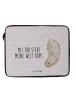 Mr. & Mrs. Panda Laptop Tasche Otter Kopfüber mit Spruch in Grau Pastell