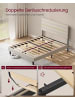 VASAGLE Bettgestell Kacy in Hellbeige - (B)140 x (H)(110-116.5) x (T)202 cm