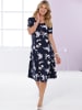 Sieh an! Jersey-Kleid in marine-flieder-bedruckt