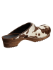 Sanita Clogs in brown cow in brown cow