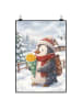 Mr. & Mrs. Panda Bild Pinguin Winter Pommes Design ohne Spruch in Weiß