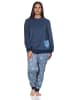 NORMANN Frottee Schlafanzug langarm Bündchen Herz - 81653 in marine