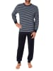 NORMANN Langarm Schlafanzug Frottee Bündchen in blau1