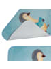 Mr. & Mrs. Panda Duschvorleger Pinguin Buch ohne Spruch in Eisblau