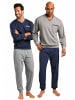 LE JOGGER Pyjama in marine, grau-meliert