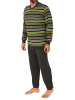 NORMANN Normann Schlafanzug lang Bündchen Streifen in grün