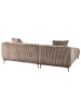 Beliani Ecksofa STENUM in Braun/Messing - (W) 242 x (H) 80 x (L) 168 cm