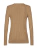 Felix Hardy Feinstrick Zopfmuster V-Ausschnitt Pullover in Camel
