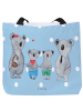 Mr. & Mrs. Panda Strandtasche Koala Familie zwei ohne Spruch in Blau Pastell