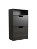 relaxdays Schuhschrank in Grau - (B)80 x (H)102 x (T)24 cm
