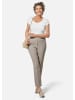 GOLDNER Schlupfhose Martha Schlupfhose Martha in knitterarmer Leinenoptik in taupe