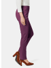 GOLDNER Baumwollhose mit Dehnbund in aubergine