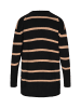 ROCKEASY Women Cardigan in Black Stripes