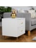 relaxdays 1 x Nachttisch in Weiß/ Gold - (B)45 x (H)52 x (T)40 cm