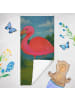 Mr. & Mrs. Panda Strandtuch Flamingo Classic Design ohne Spruch in Weiß